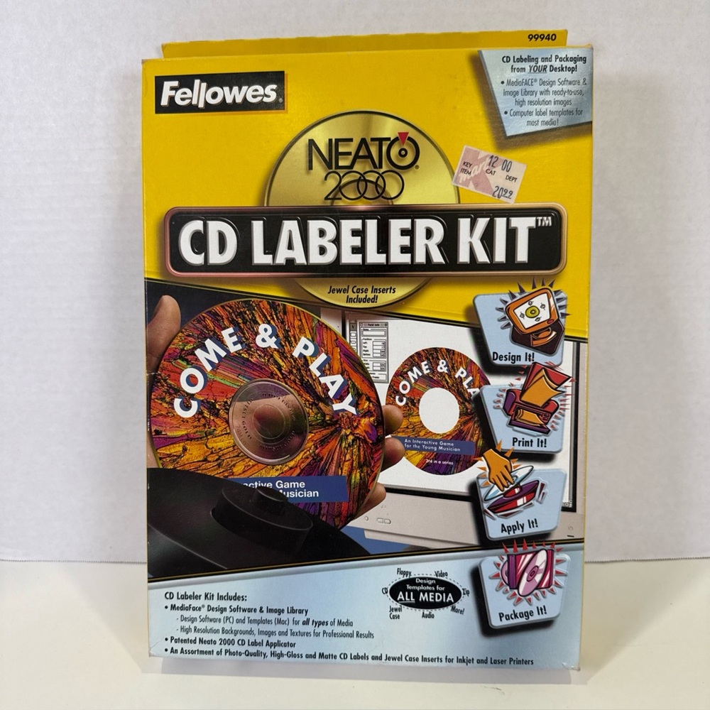 Fellowes Neato 2000 CD Labeler Kit W/ Inserts CD & Applicator Model 99940 NEW